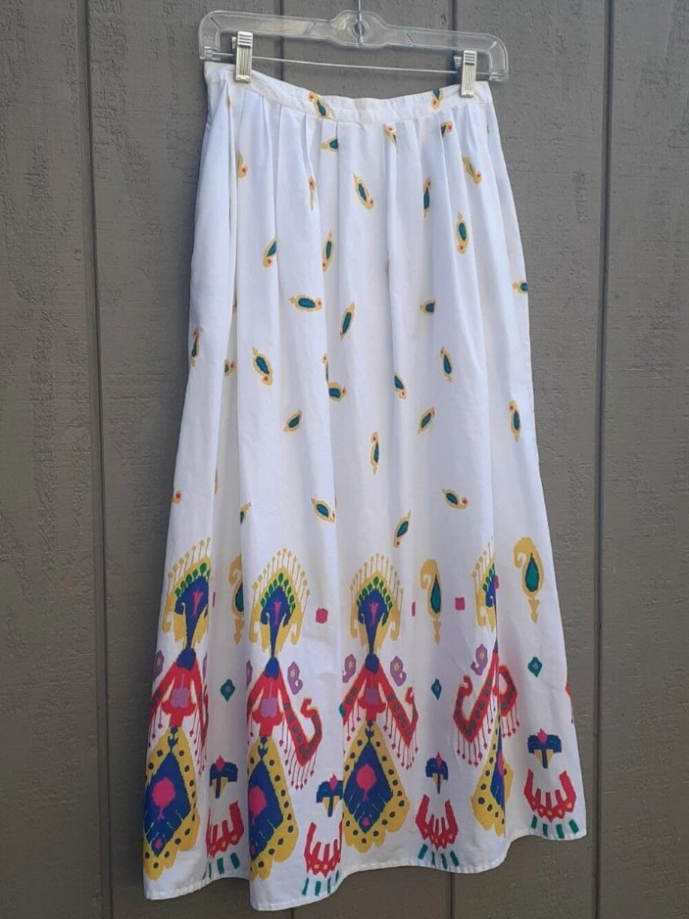 Vtg 1970s Claude Skirt Made in Brazil Long Maxi Pockets 27 Small Latin America
